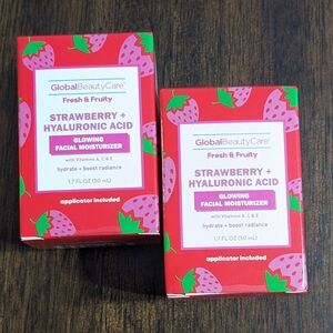 Global Beauty Care Strawberry & Hyaluronic Acid Facial Moisturizer, Bundle of 2